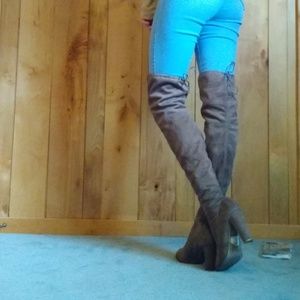 Brand New, Brown over-the-knee Boots.